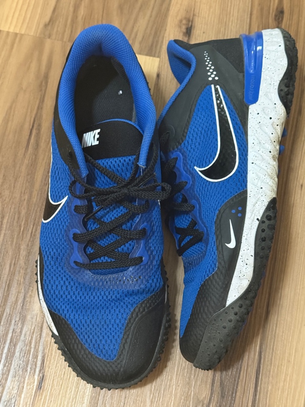 Nike Royal Blue and Black Mesh Running Shoes